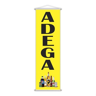Banner Adega Cerveja Vinho Bebidas Bar Serviço Lona 100x30cm