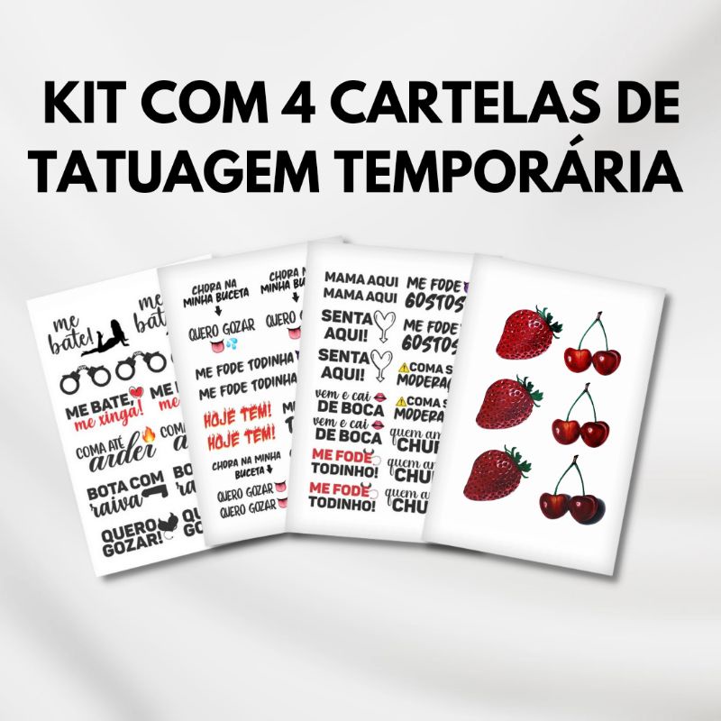 Tatuagem Temporária Faz um PIX Cartela com Frases - Sedux