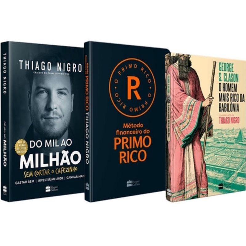kit com os livros Do mil ao milhão, Primo Rico e o Homem mais rico da ...