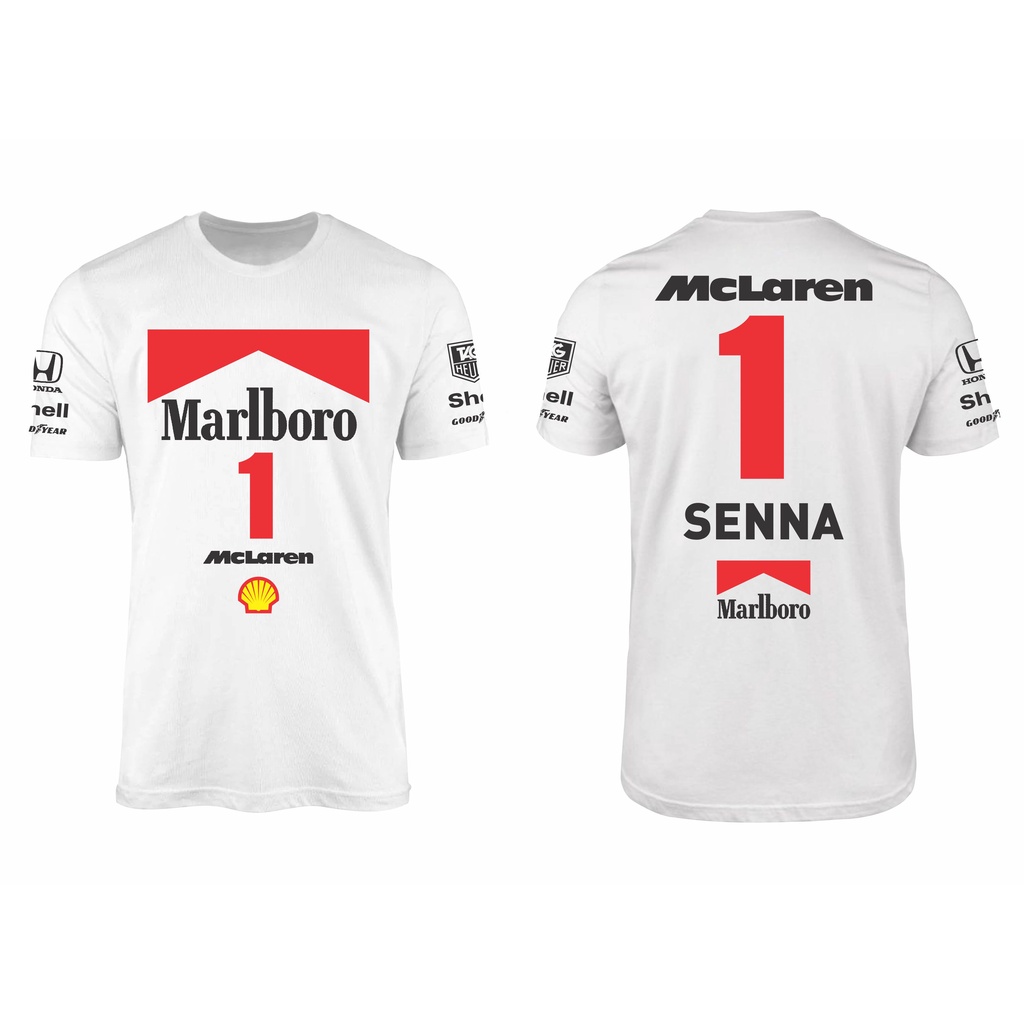 Camisa F1 Formula 1 Retrô Mclaren Senna Anos 80