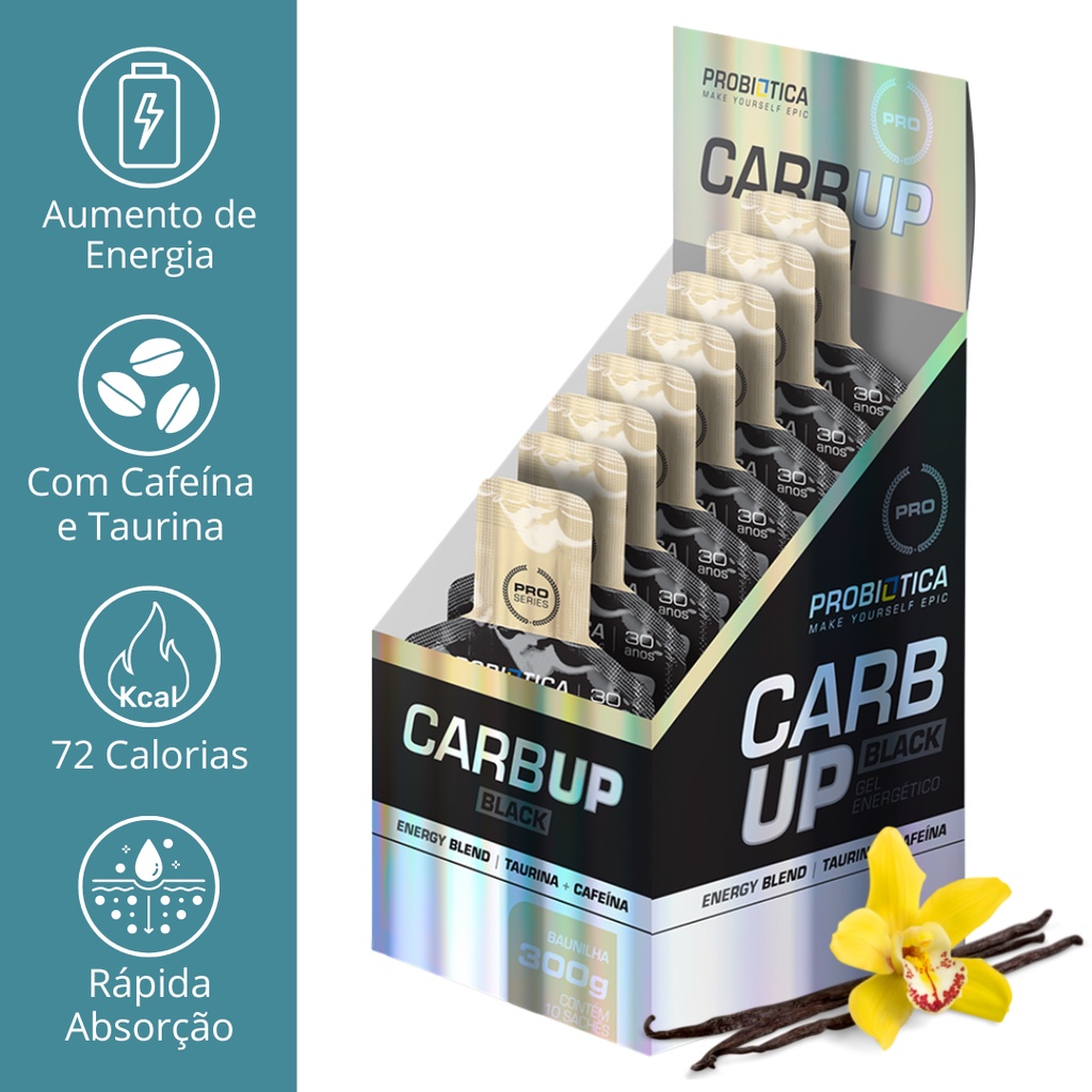 CARB UP GEL BLACK (10 SACHÊS 30G) – PROBIÓTICA