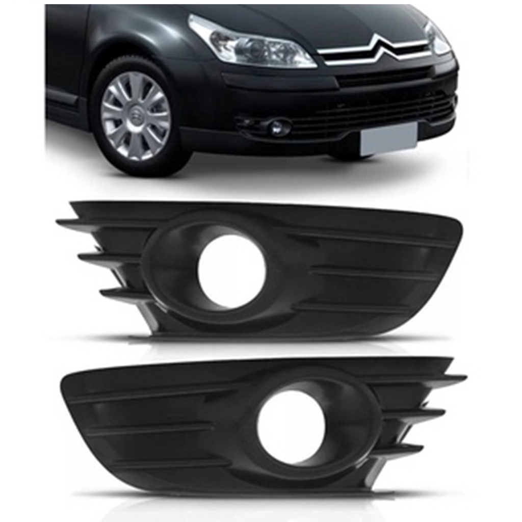 Moldura Grade Farol Milha C4 Pallas C4 Hatch 2008 2009 2010 2011 2012 Com Furo