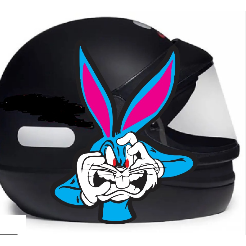adesivo coelho personalizado para lateral de capacete personalizado ...