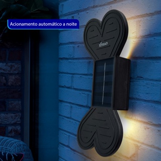 Kit 2 peça Luminária Solar Parede Lampada Led Decoração Resistente a jatos d’água Iluminação Externa Arandela Solar