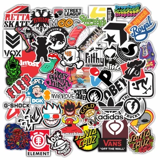 50 Peças Adesivo Sticker de vinil Impermeável Desenho Marcas de Skate Surf Notebook A prova D' Agua 8cm