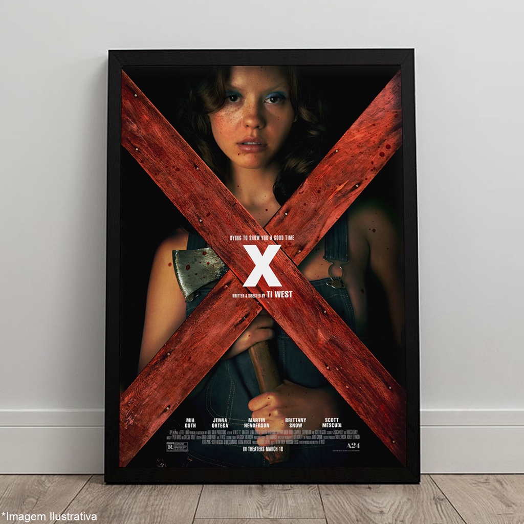 Quadro Pearl 2022 Filme Saga X Mia Goth Terror Pôster C/ Moldura