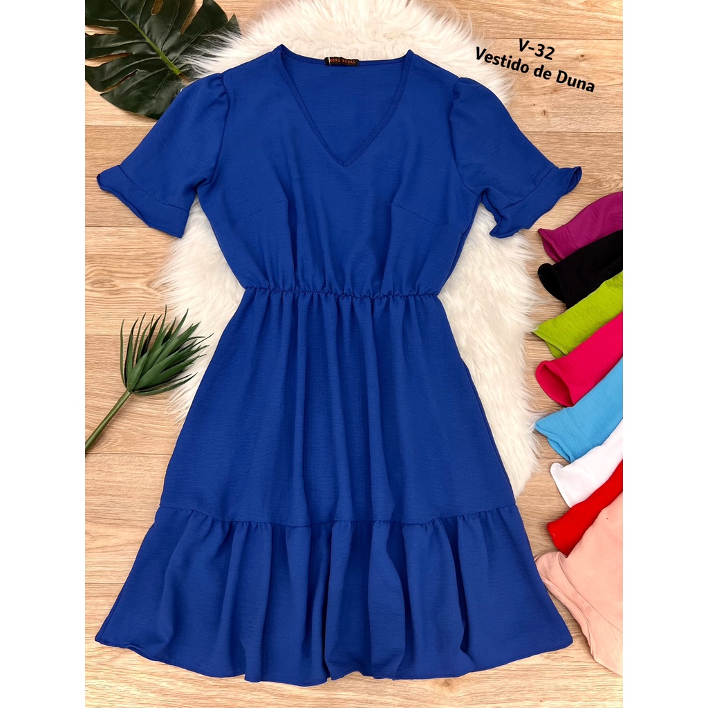 Vestido Thais Manga Bufante tecido de CEY AIR FLOW COD:V32