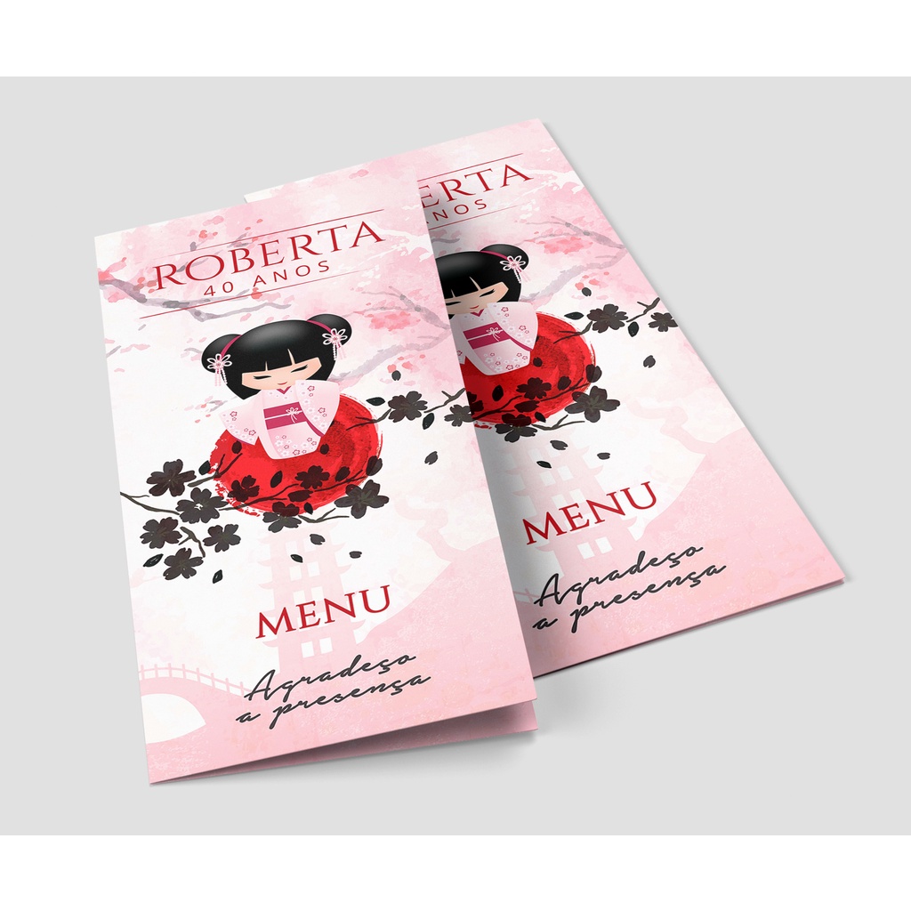 Menu Cardápio para Aniversário Tema Japonês Nihongo Menyū | Shopee Brasil