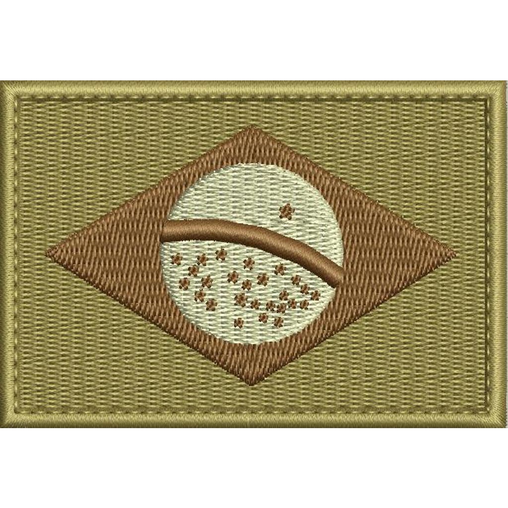 Patch Bordado 8x5,5cm bandeira do Brasil negativa com carrapicho
