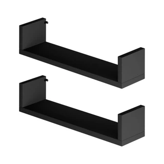 Kit 2 Prateleiras Nicho U 50x15x10cm Branco Mdf Livros Jogos