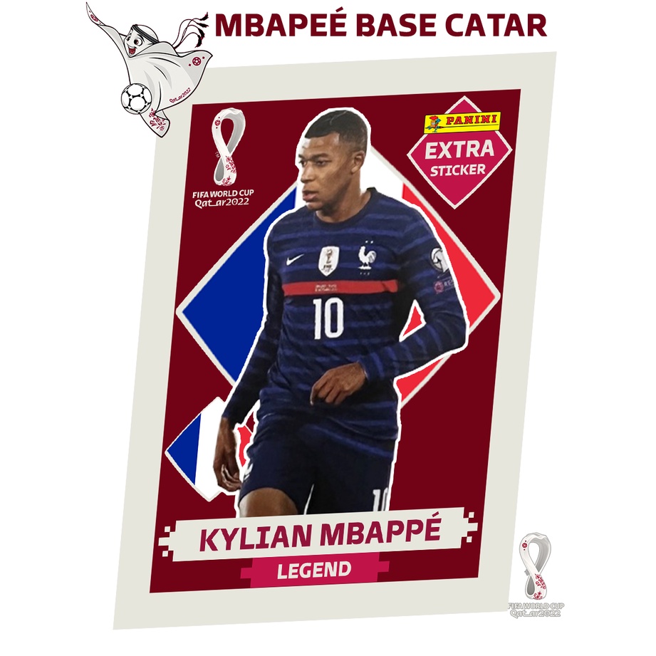 figurinha Extra Mbappe Legend Bordô colante Produto Não Oficial.