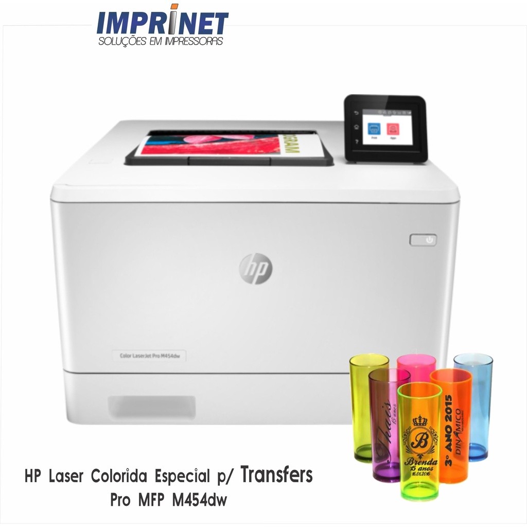 Impressora Laser Color HP Pro m454dw, wifi, transfer, 110v, duplex automático, cp1025