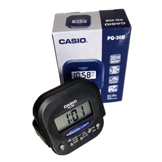 Despertador Digital Casio PQ-30 - Mini, Luz LED, Alarme, Função Snooze, Precisão ±60s/mês, Material Resina, Formato 12/24h - Original