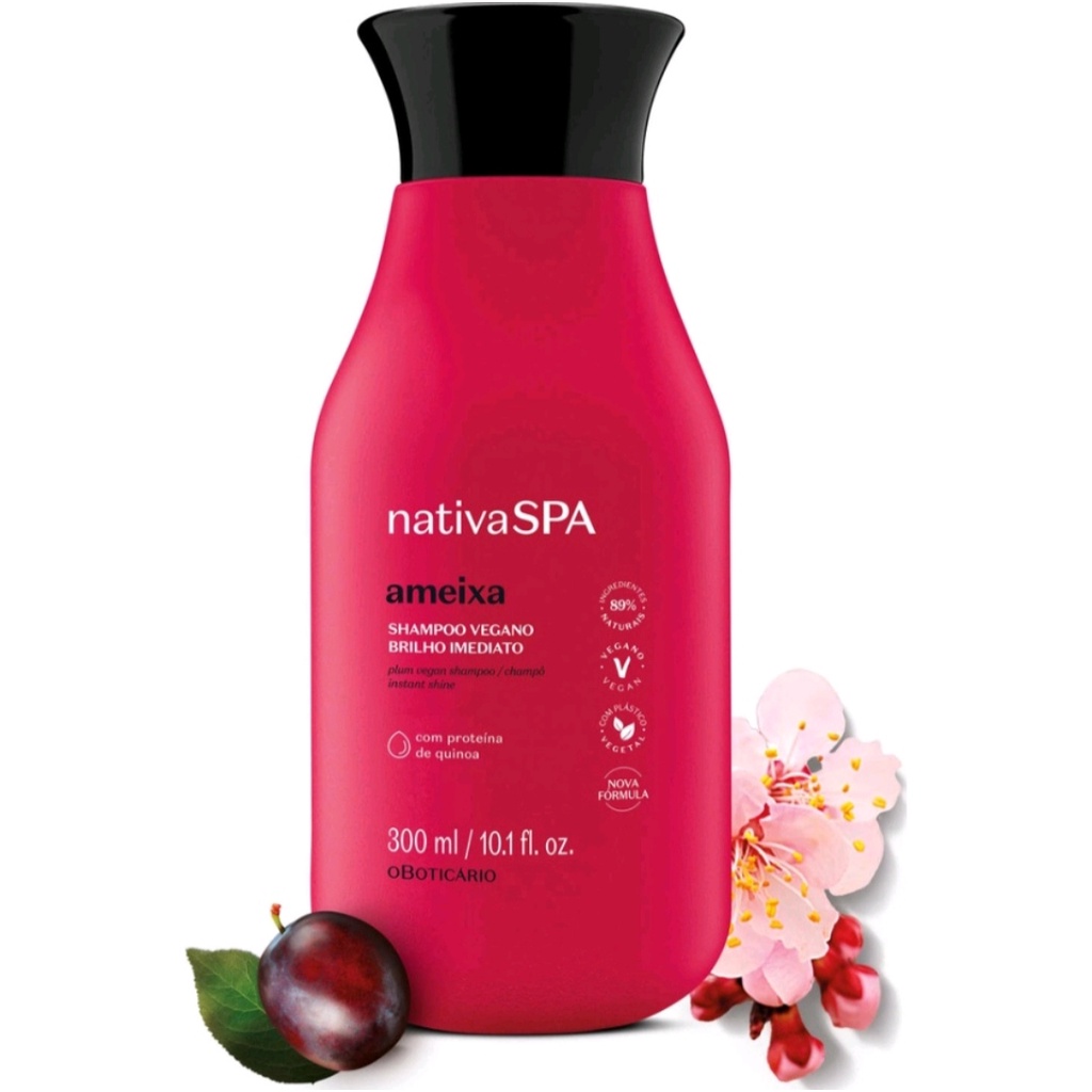 Nativa Spa O Boticario Shampoo Ameixa 300ml Vegano | Shopee Brasil