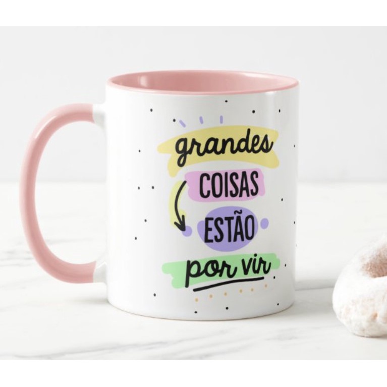 Caneca Porcelana Frases de Motivação Insista, Persista E Nunca Desista  Presente