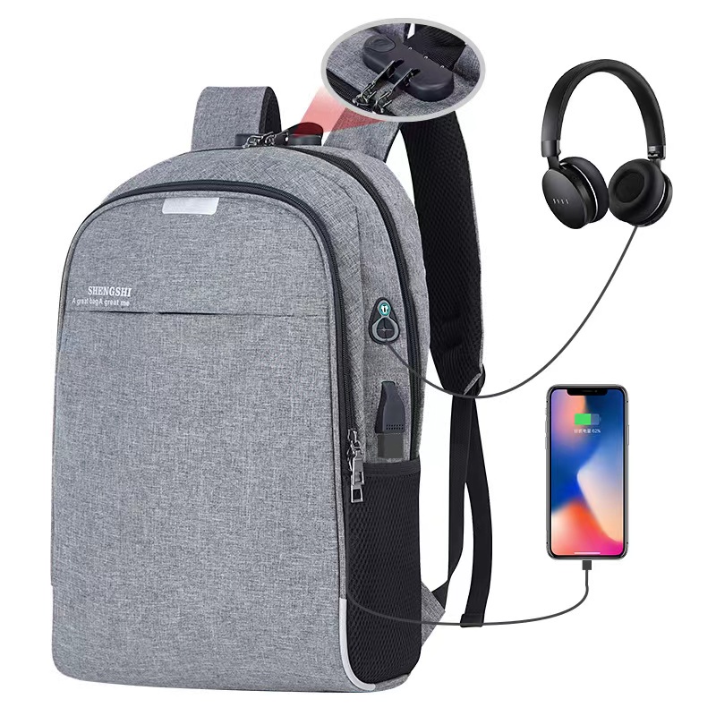 Mochila Anti Furto Notebook COM Saida Cabo Aux Usb Fone Ouvido PARA ESCOLAR FACULDADE TRABLHAR