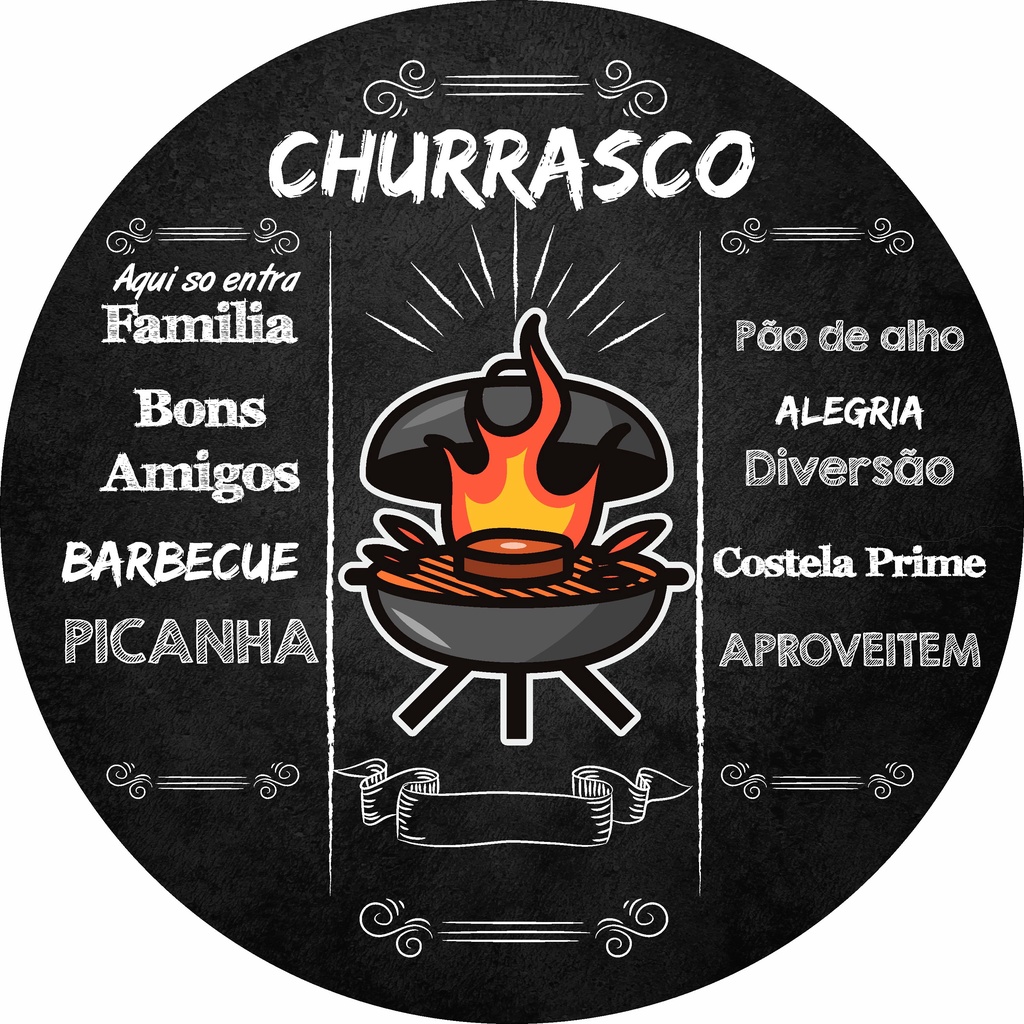 Painel Redondo em Lona para Festa Personalizado Tema Churrasco | Shopee ...