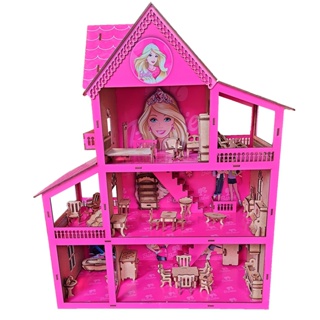 Mini barbie clearance doll house