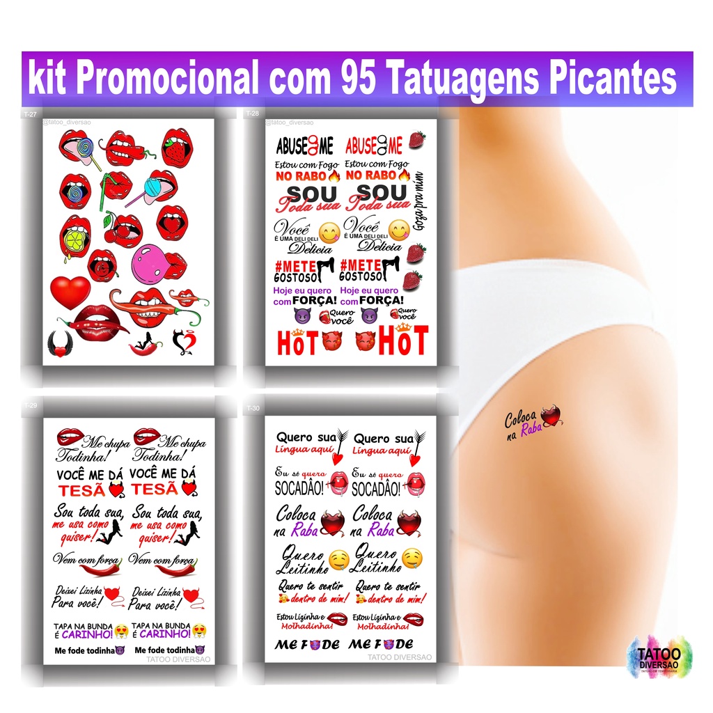 95 Tatuagem Temporária Depilação Intima | Frases E Imagens | Shopee Brasil