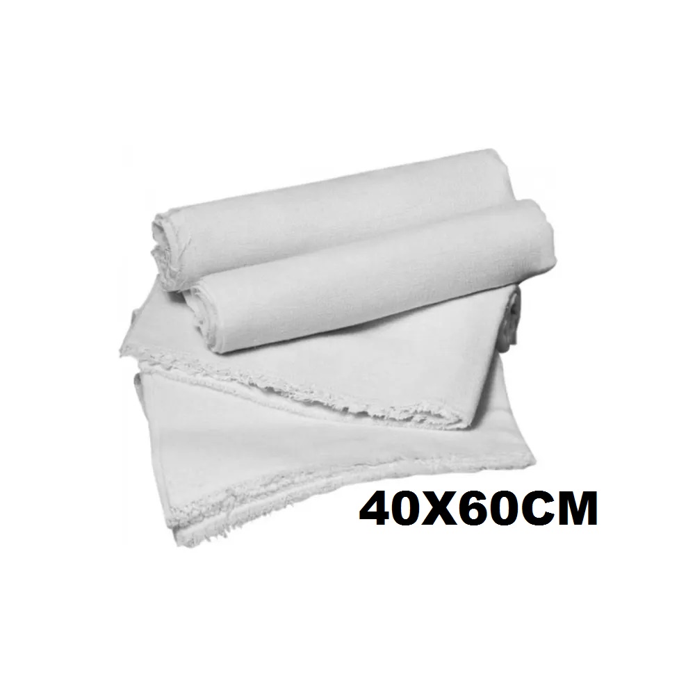 Pano de Chão Saco Alvejado Branco Fechado Limpeza em Geral 40 x 60 cm
