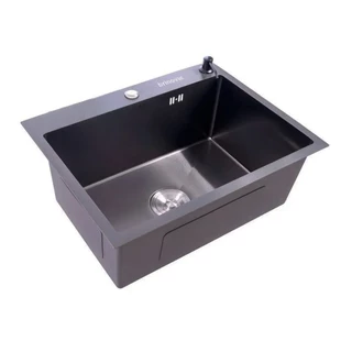 Cuba Pia Inox Preta Quadrada 60x45 Cozinha Gourmet com Acessórios Brinovar