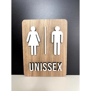 Placa de sinalizaçãoToilet Sanitários Banheiros Unissex, Masculino e Feminino - Rest, bares, clínica