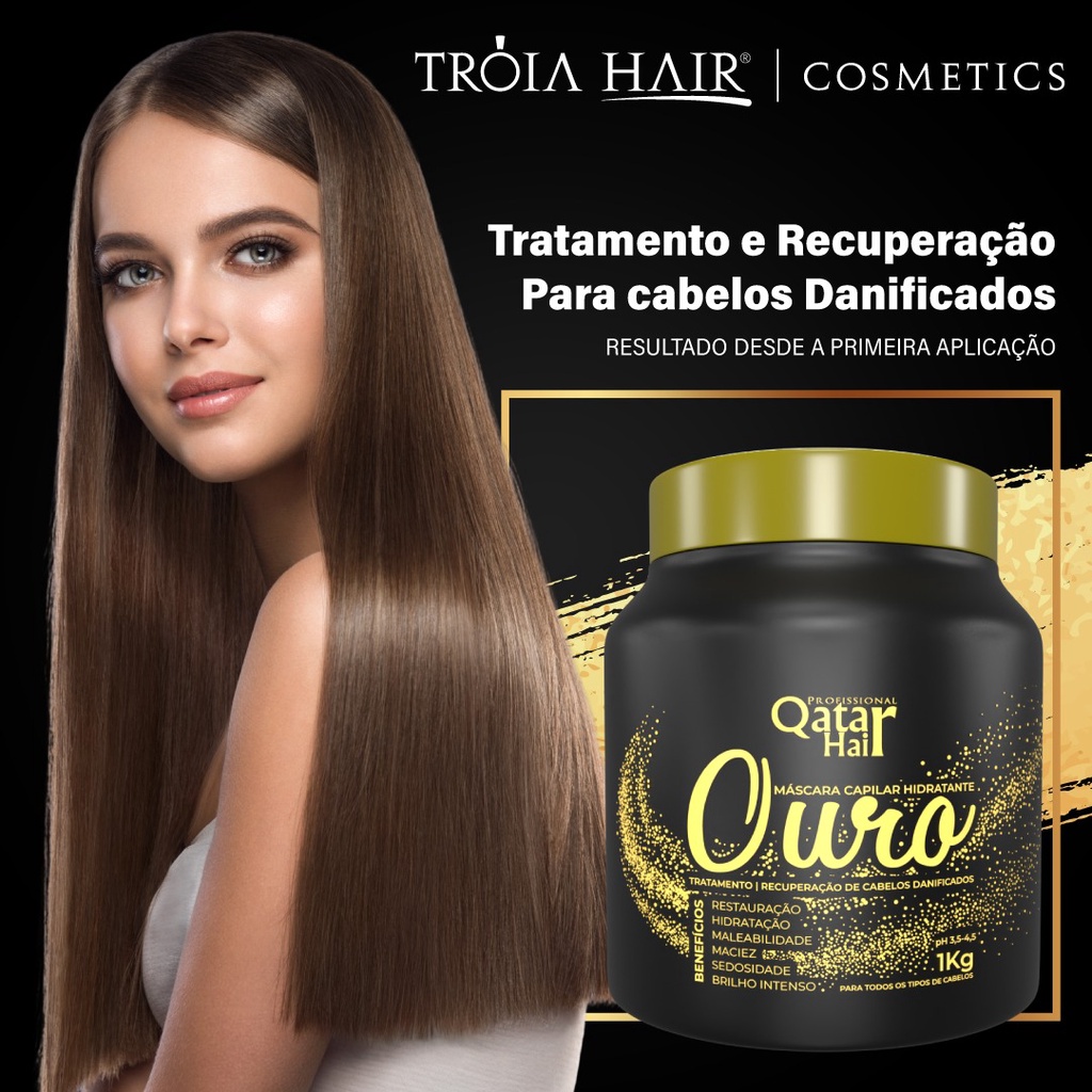 Máscara para cabelo Banho De Ouro para o cabelo Qatar Hair 6 Beneficios ...