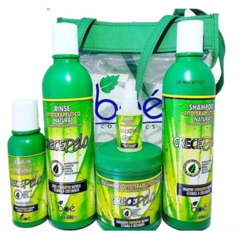 kit Tratamento capilar 5 Itens Crece Pelo Boé + Bolsa | Shopee Brasil