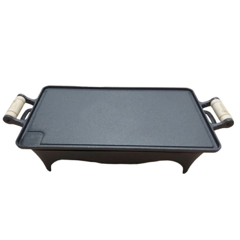 Chapa Rechaud A Alcool Em Ferro Fundido 2 Chamas 45 X 25cm