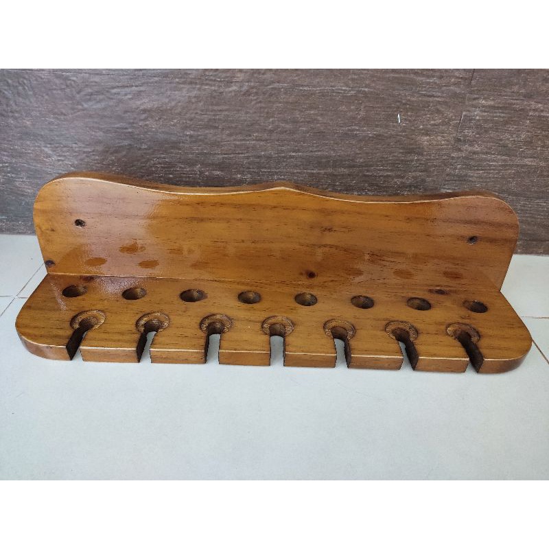 Porta Espetos Madeira Pinus Envernizado Para 15 Espetos