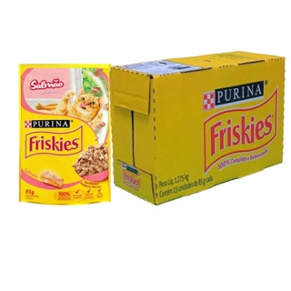Combo c/ 15 unidades Sachê Friskies para Gatos Adultos Sabor Salmão 85gr