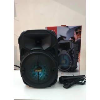Caixa de Som Amplificada com Microfone USB Rádio Bluetooth e Microfone Kapbom KA-8201