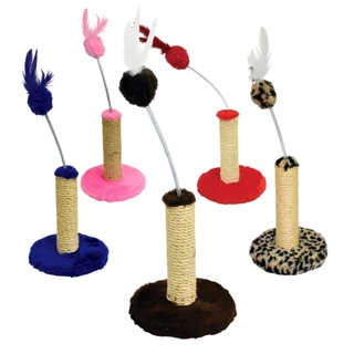 Arranhador Poste com Base Redondo Pequeno Brinquedo Interativo Para Gato Deluxo