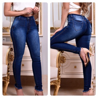 Calça Jeans Feminina Cintura Alta com Lycra Modelo Levanta Bumbum