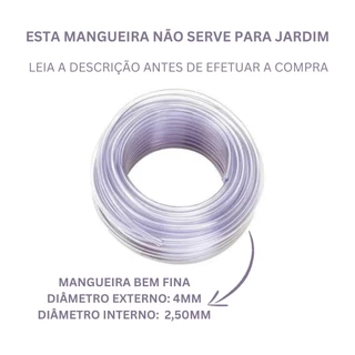 Rolo 20 Metros Tubo Pu 4mm - Cristal Mangueira Pneumática Flexível 4mm