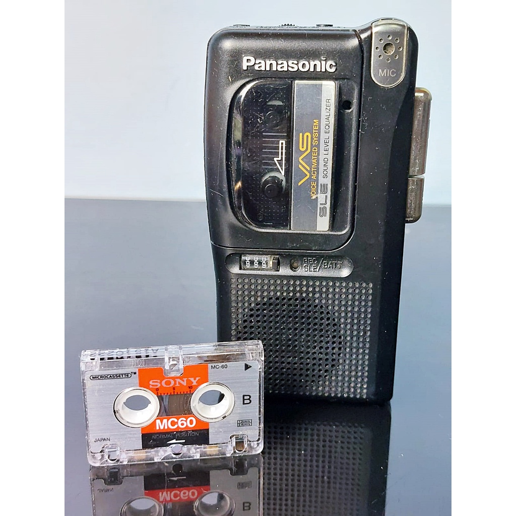 Gravador Panasonic RN502 com Fita Microcassette Mini K7 Sony Shopee