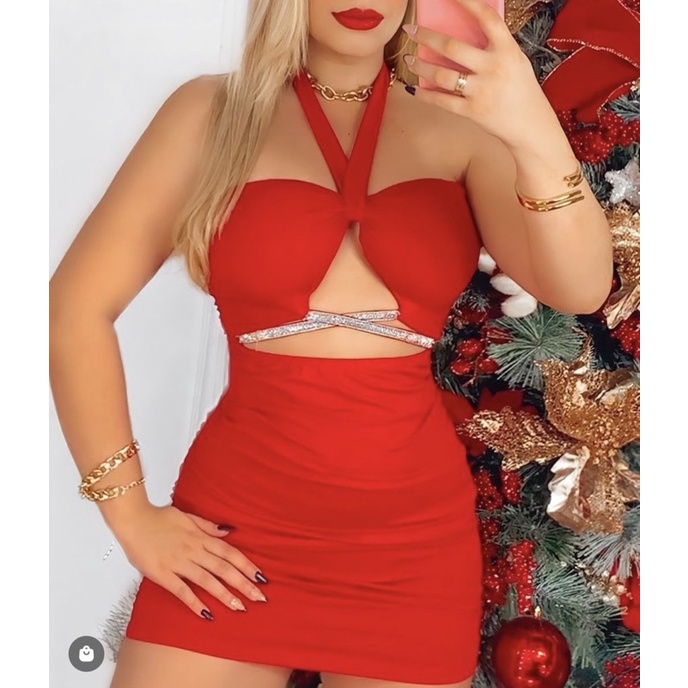 Vestido vermelho 2024 para reveillon