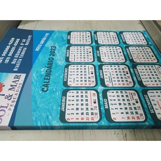 Calendário de parede A4 2025 personalizado, com furo central - 50 unds.