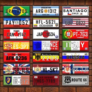 Kit 21 Placas De Carros Decorativas Mdf 28x11 Automotivas Europa Sala Corredor Garagem Escritorio
