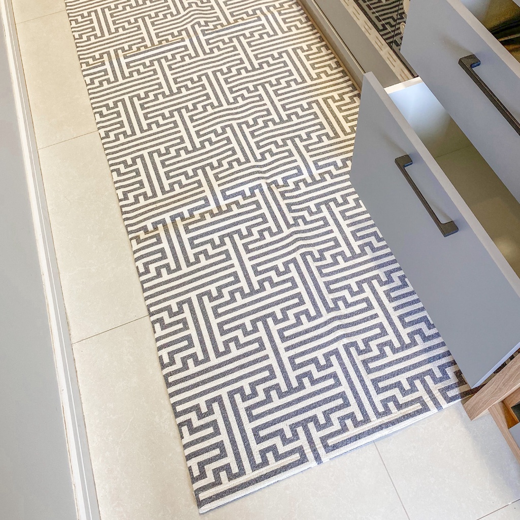 Tapete Passadeira Cozinha Porta Banheiro Sacadas Quarto Decoração modelo Geométrica Noronha Camurça Antiderrapante