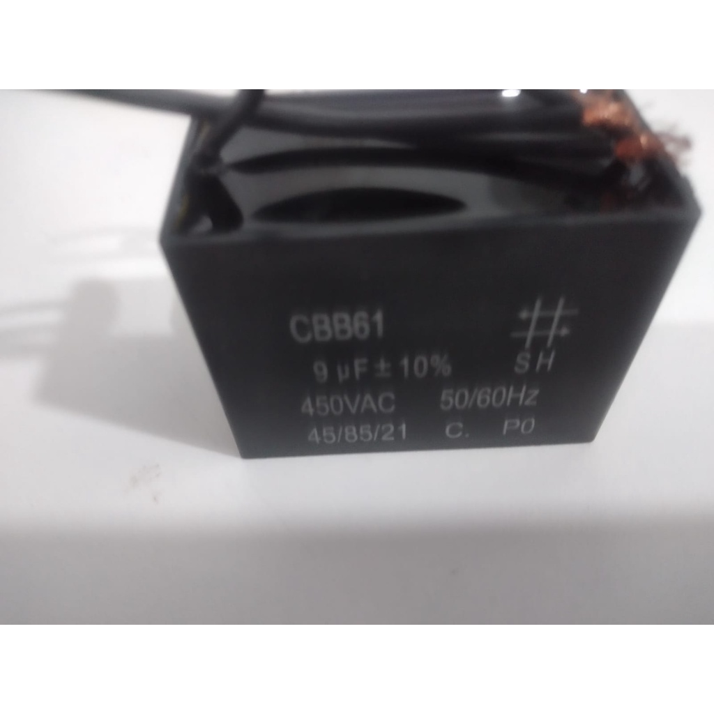 Capacitor Quadrado P/ Ventilador 2 Fios 9uf 50/60hz 450v