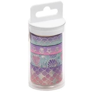 Fita Adesiva Washi Tape 10mmx5m Sereia C/4 Brw em Oferta na Shopee