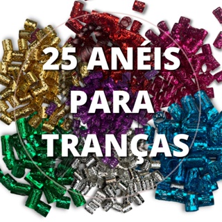 25 aneis para tranças nago, anel para trança box braids, joias para trancas, kit trancista, acessorios de trança nago, aneis box braids, jumbo