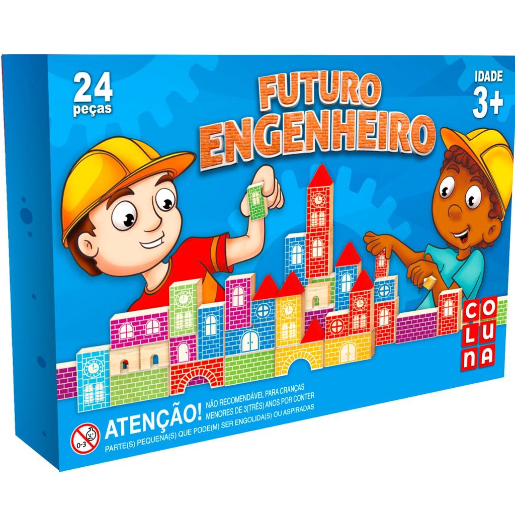 Brincando de Engenheiro c/ 53 peças Jogo de Blocos de Montar em Madeira -  Brinquedo Educativo no Shoptime