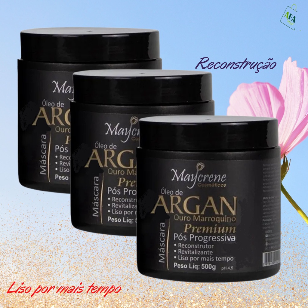 3 Máscaras Pós Progressiva Óleo De Argan Ouro Marroquino Premium ...