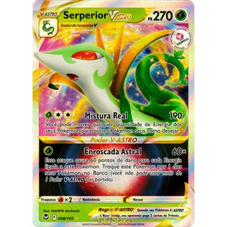 Carta Pokemon Serperior V Astro Português Card Original Copag Tempestade Prateada