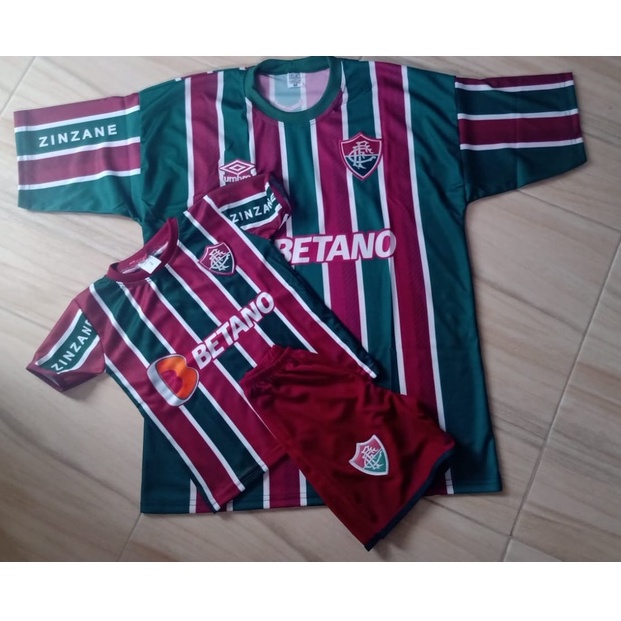 Kit Pai E Filho de Times Fluminense Futebol 2022 /Camisa Masculina + Conjunto Infantil Super Promoção