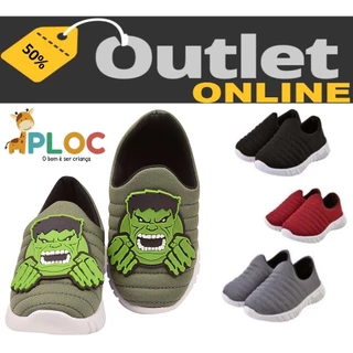 KIT 2 PARES TÊNIS Infantil Meia Calce Fácil Leve Flexível Confortável Anatômico PLOC P08 - HULK VERDE + P-26 BORDADO em Oferta na Shopee