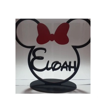 26 Centros De Mesa Minnie Mickey Laço Vermelho Ou Rosa