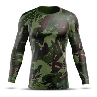 Blusa Térmica Camisa Camiseta Esportiva Masculino Feminino Unissex  Camuflado Ciclismo Bike Natação Praia Verão Calor Mesclado Manga Longa  Raios Uv +50